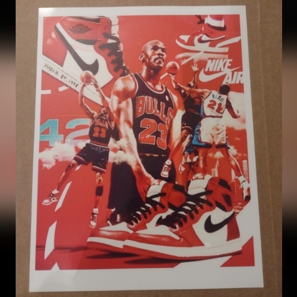 NEW! MICHAEL AIR💨 JORDAN BULLS ULTRA GLOSSY 8.5x11 OLD SCHOOL POSTER BUNDLE SET - Picture 2 of 5